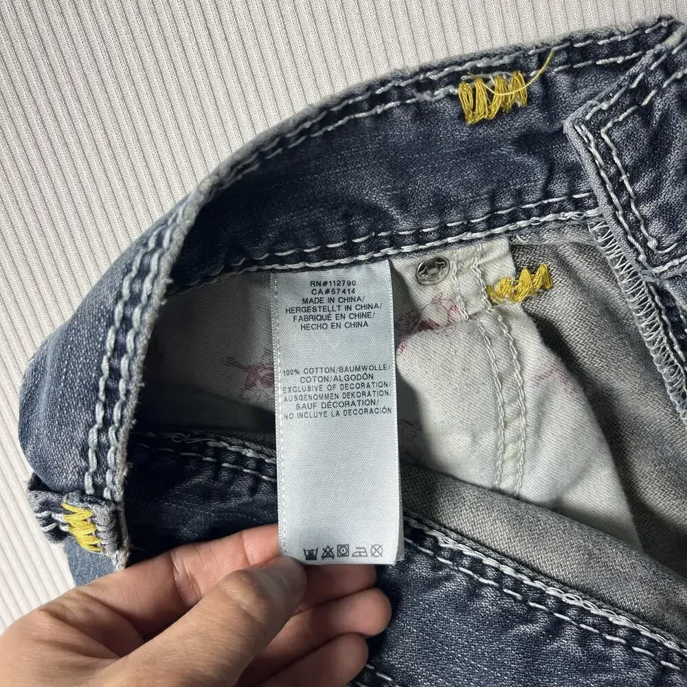 True Religion Section Straight Jeans Mens 36x31 Blue Denim Straight Leg